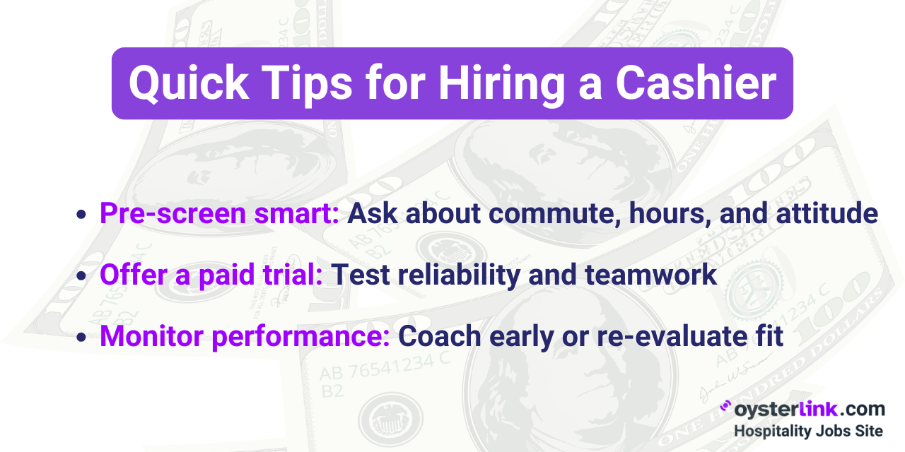 Quick Tips for Hiring a Cashier